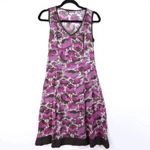 Noa Noa Shift Midi Dress Size Medium Floral Print Pink Purple Sleeveless